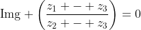 {\rm{Img}} \left(\frac{z_1 - z_3}{z_2 - z_3}\right)=0
