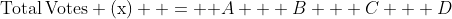 {\rm{Total}}\,{\rm{Votes (x)  =  }}A + B + C + D\\
