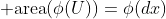 {\rm area}(\phi(U))=\phi(dx)