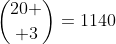 {{20} \choose 3}=1140