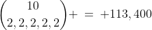 {10\choose2,2,2,2,2} \:=\: 113,400