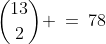{13\choose2} \:=\:78
