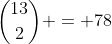 {13\choose2} = 78