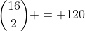 {16\choose2} = 120
