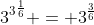 {3^3}^{\frac{1}{6}} = 3^{\frac{3}{6}}