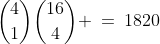 {4\choose1}{16\choose4} \:=\:1820