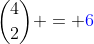 {4\choose2} = {\color{blue}6}