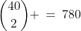 {40\choose2} \:=\:780