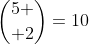{5 \choose 2}=10