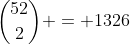 {52\choose2} = 1326