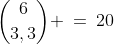 {6\choose3,3} \:=\:20