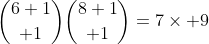 {6+1\choose 1}{8+1\choose 1}=7\times 9