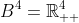 {B}^{4}={\mathbb{R}}_{++}^{4}