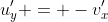{u}'_{y} = -{v}'_{x}