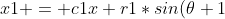 {x1 = c1x+r1*sin(\theta 1)*cos(\phi 1)}