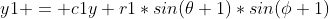 {y1 = c1y+r1*sin(\theta 1)*sin(\phi 1)}