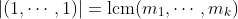 |(1,\cdots,1)|=\text{lcm}(m_1,\cdots,m_k)