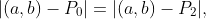 |(a,b)-P_{0}|=|(a,b)-P_{2}|,