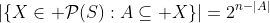 |\{X\in \mathcal{P}(S):A\subseteq X\}|=2^{n-|A|}