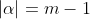|\alpha|=m-1