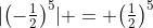 |\bigl(-\tfrac12\bigr)^5| = \bigl(\tfrac12\bigr)^5