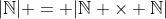 |\mathbb{N}| = |\mathbb{N} \times \mathbb{N}|