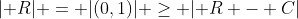 |\mathbb R| = |(0,1)| \ge |\mathbb R - C|