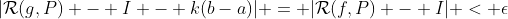 |\mathcal{R}(g,P) - I - k(b-a)| = |\mathcal{R}(f,P) - I| < \epsilon
