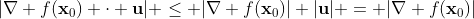 |\nabla f(\bold{x}_0) \cdot \bold{u}| \leq |\nabla f(\bold{x}_0)| |\bold{u}| = |\nabla f(\bold{x}_0)|