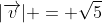 |\overrightarrow{v}| = \sqrt{5}