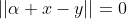 ||\alpha x-y||=0