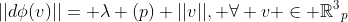 ||d\phi(v)||= \lambda (p) ||v||, \forall v \in {\mathbb{R}^3}_p