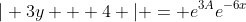 | 3y + 4 | = e^{3A}e^{-6x}