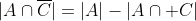 |A\cap\overline{C}|=|A|-|A\cap C|