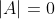 |A|=0