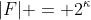 |F| = 2^\kappa