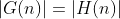 |G(n)|=|H(n)|