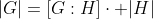 |G|=[G:H]\cdot |H|