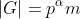 |G|=p^{\alpha}m