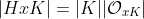 |HxK|=|K||\mathcal{O}_{xK}|