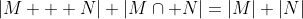 |M + N|+|M\cap N|=|M|+|N|
