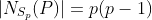 |N_{S_p}(P)|=p(p-1)
