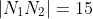 |N_1N_2|=15