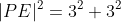 |PE|^2=3^2+3^2
