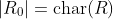 |R_0|=\text{char}(R)