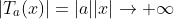 |T_a(x)|=|a||x|\rightarrow \infty