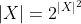 |X|=2^{|X|^2}