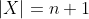 |X|=n+1