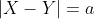 |X-Y|=a