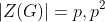 |Z(G)|=p,p^2